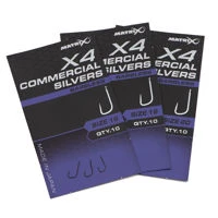 Matrix X4 Commercial Silvers Barbless Spade End Hooks